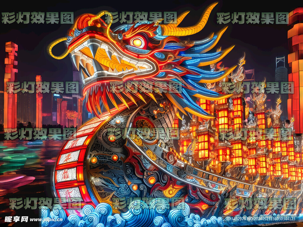 龙舟战船彩灯设计