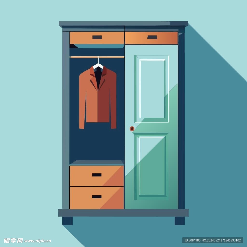 扁平风格衣柜