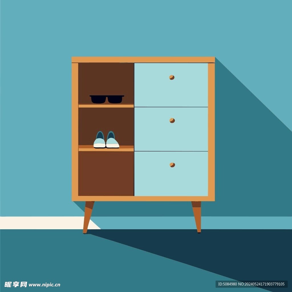 扁平风格鞋柜