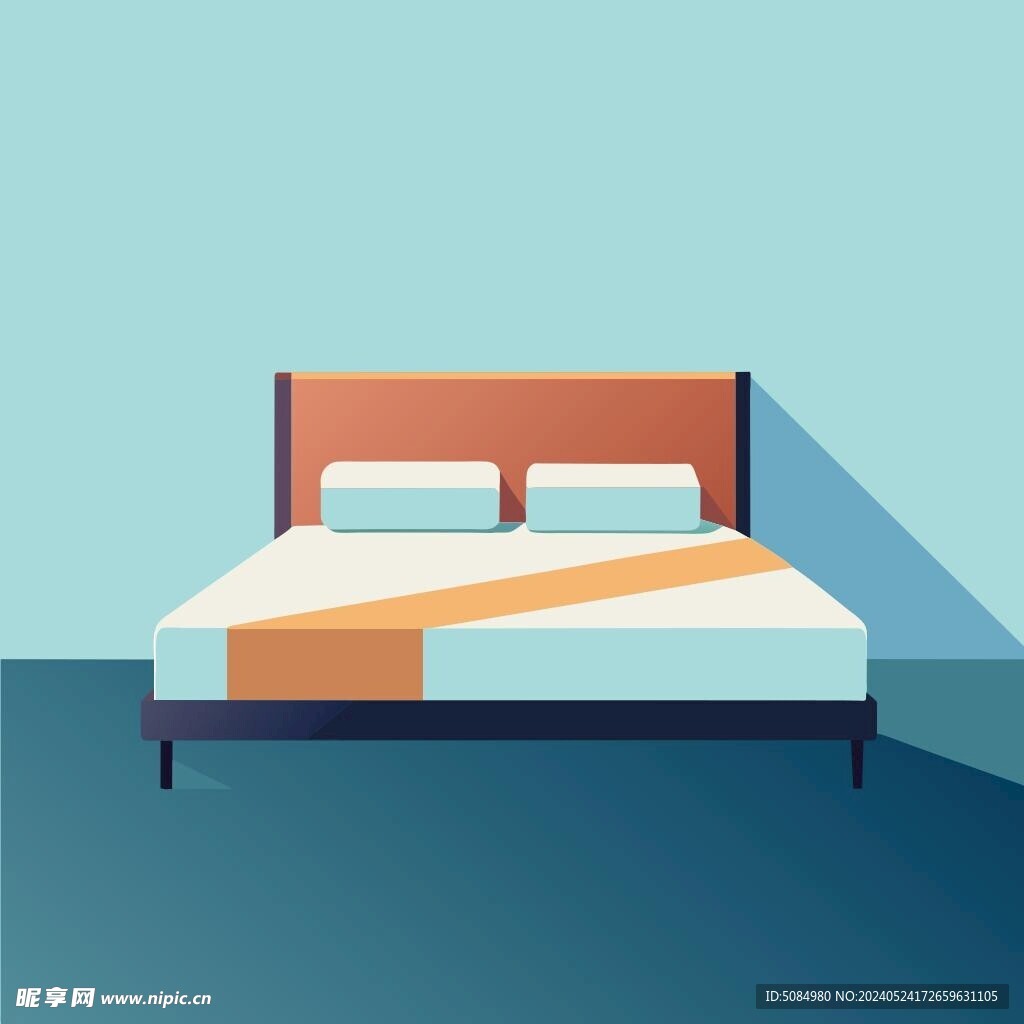 扁平风格床