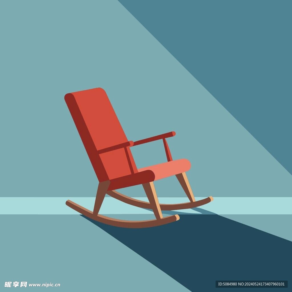 扁平风格摇椅