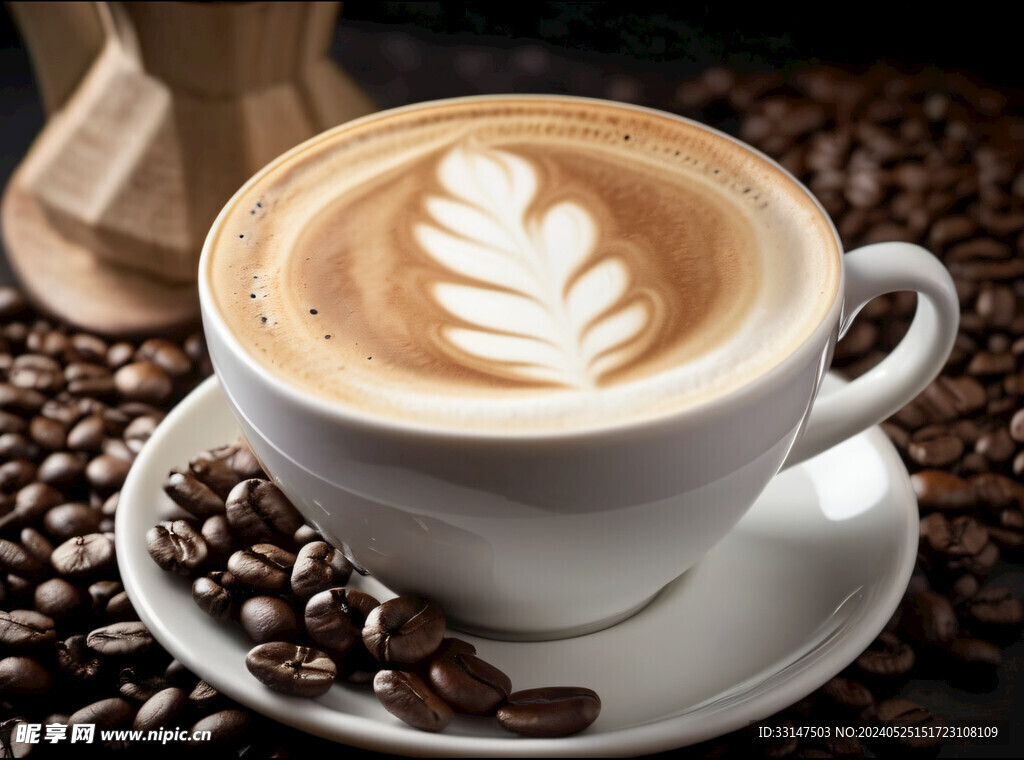 美式咖啡豆卡布奇诺拉花