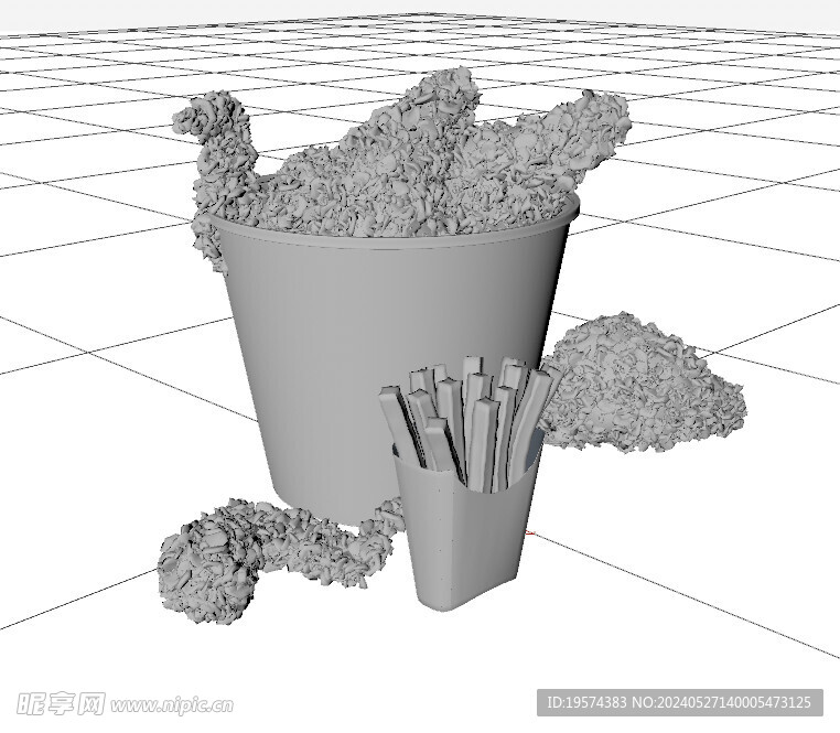 C4D模型 炸鸡