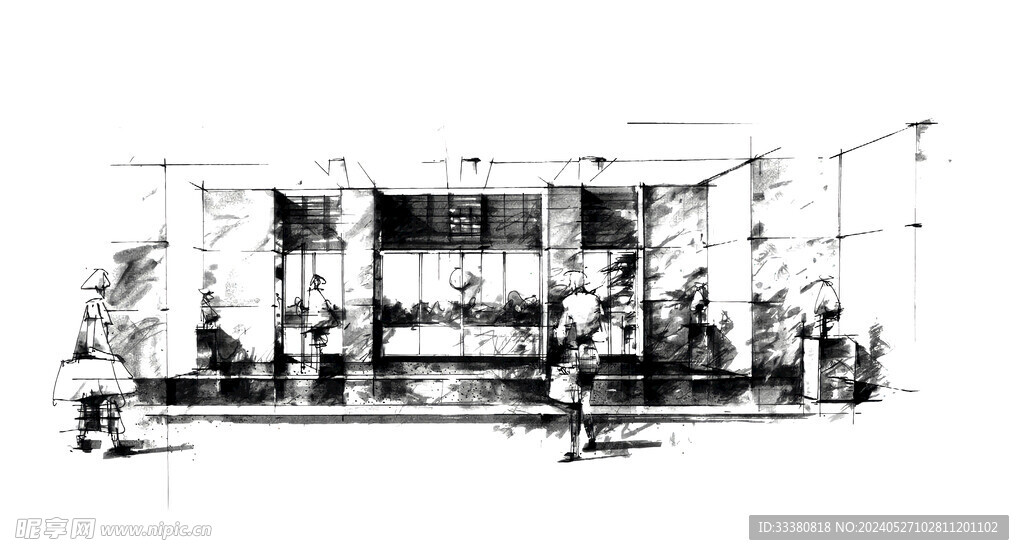 酒店手绘方案草图
