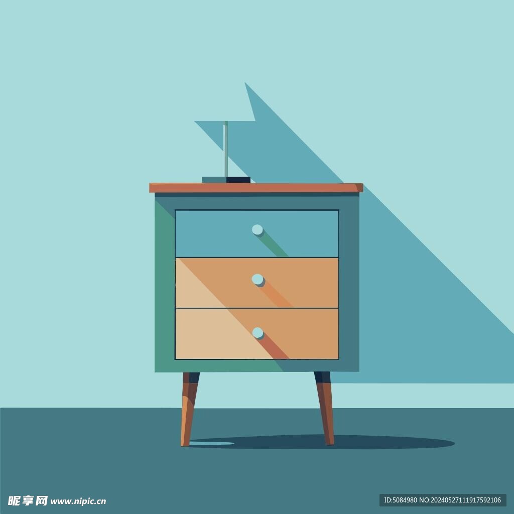 扁平风格床头柜