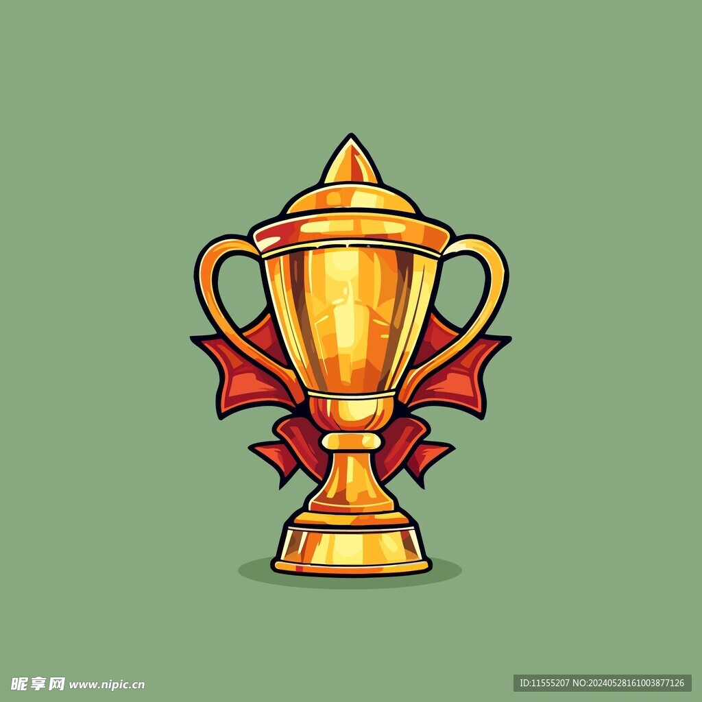 金银铜奖杯卡通绘画儿童插画