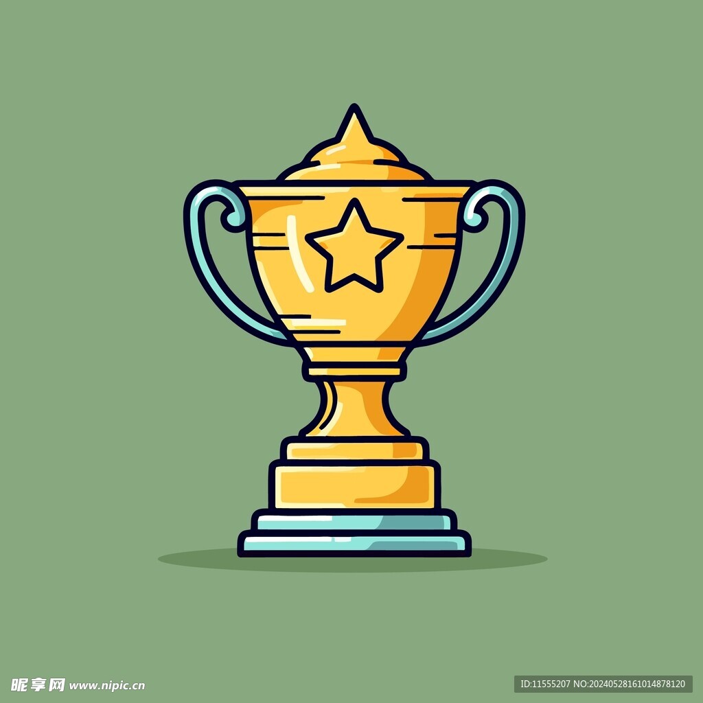 金银铜奖杯卡通绘画儿童插画