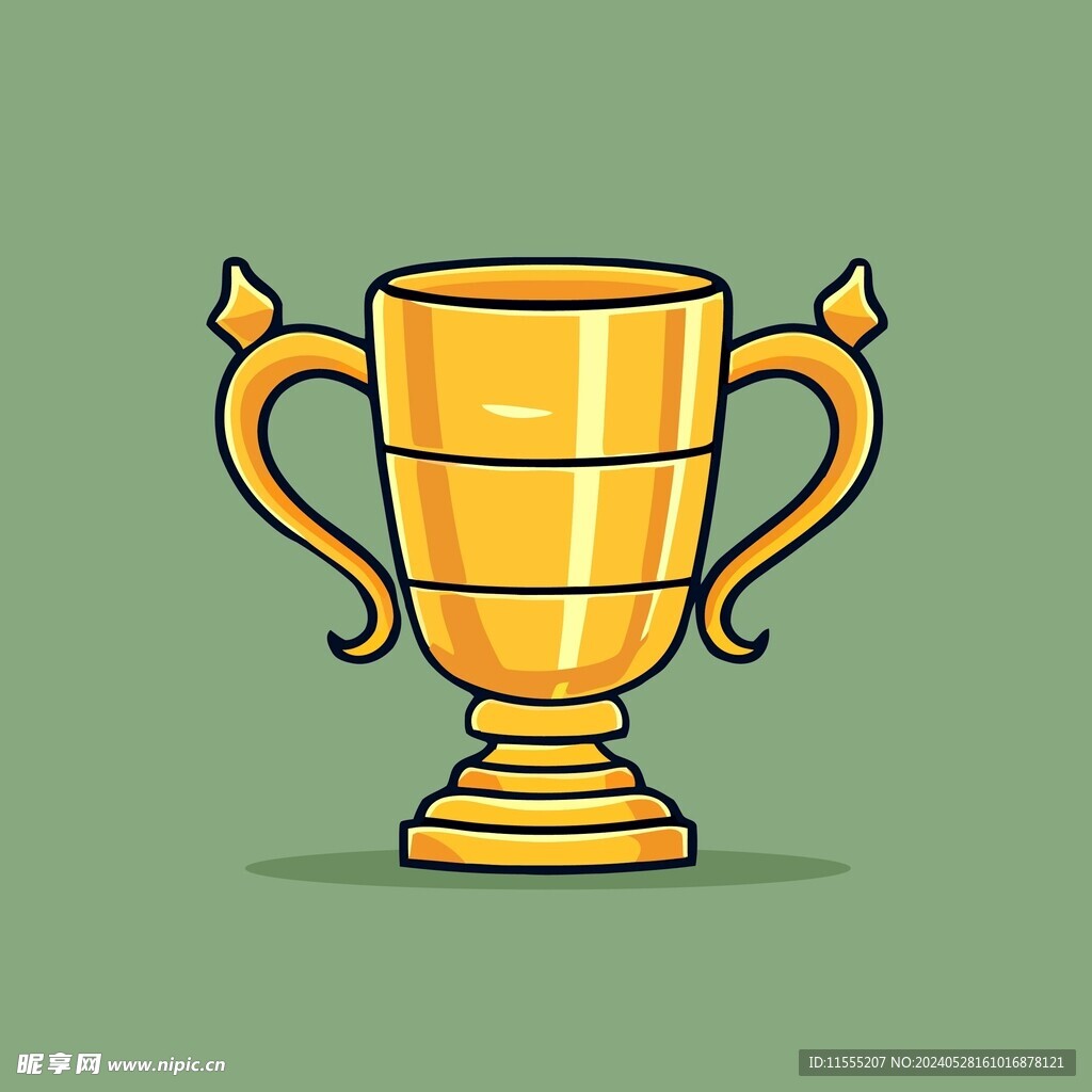 金银铜奖杯卡通绘画儿童插画