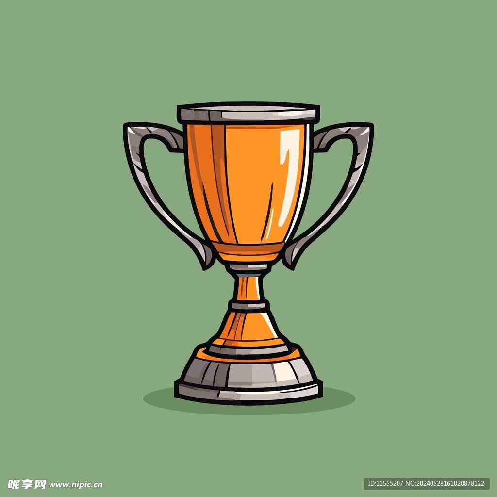 金银铜奖杯卡通绘画儿童插画