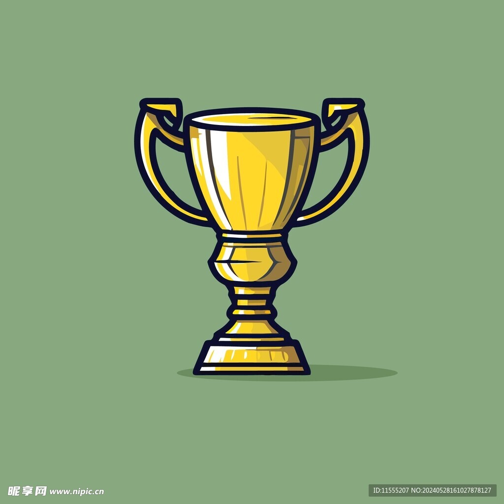 金银铜奖杯卡通绘画儿童插画