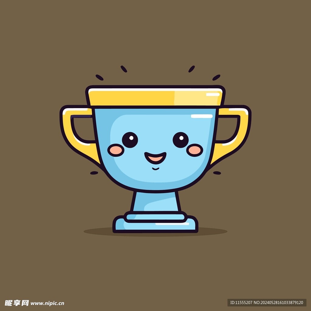 金银铜奖杯卡通绘画儿童插画