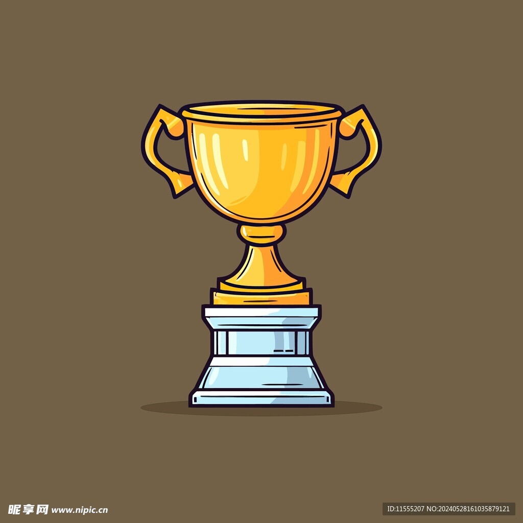 金银铜奖杯卡通绘画儿童插画