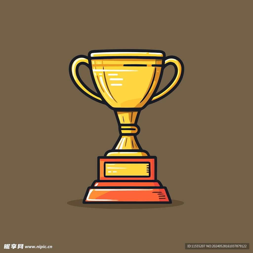 金银铜奖杯卡通绘画儿童插画