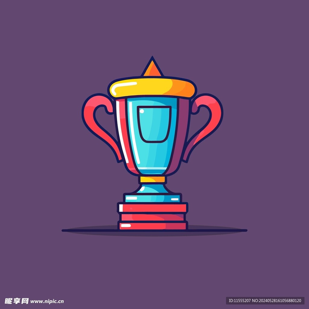 金银铜奖杯卡通绘画儿童插画