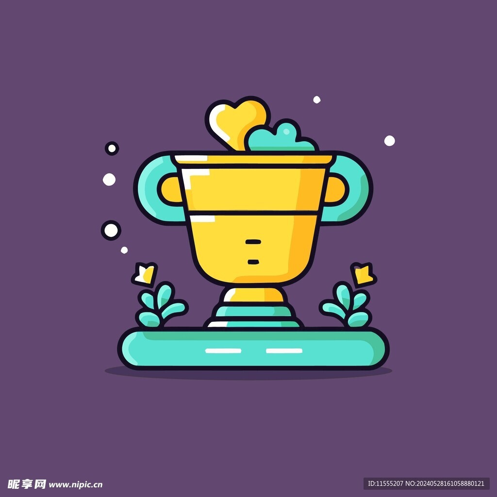 金银铜奖杯卡通绘画儿童插画