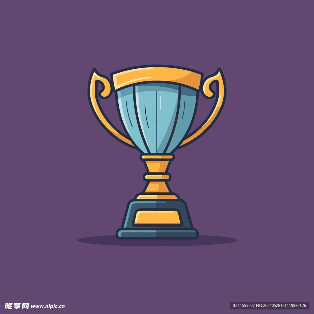 金银铜奖杯卡通绘画儿童插画