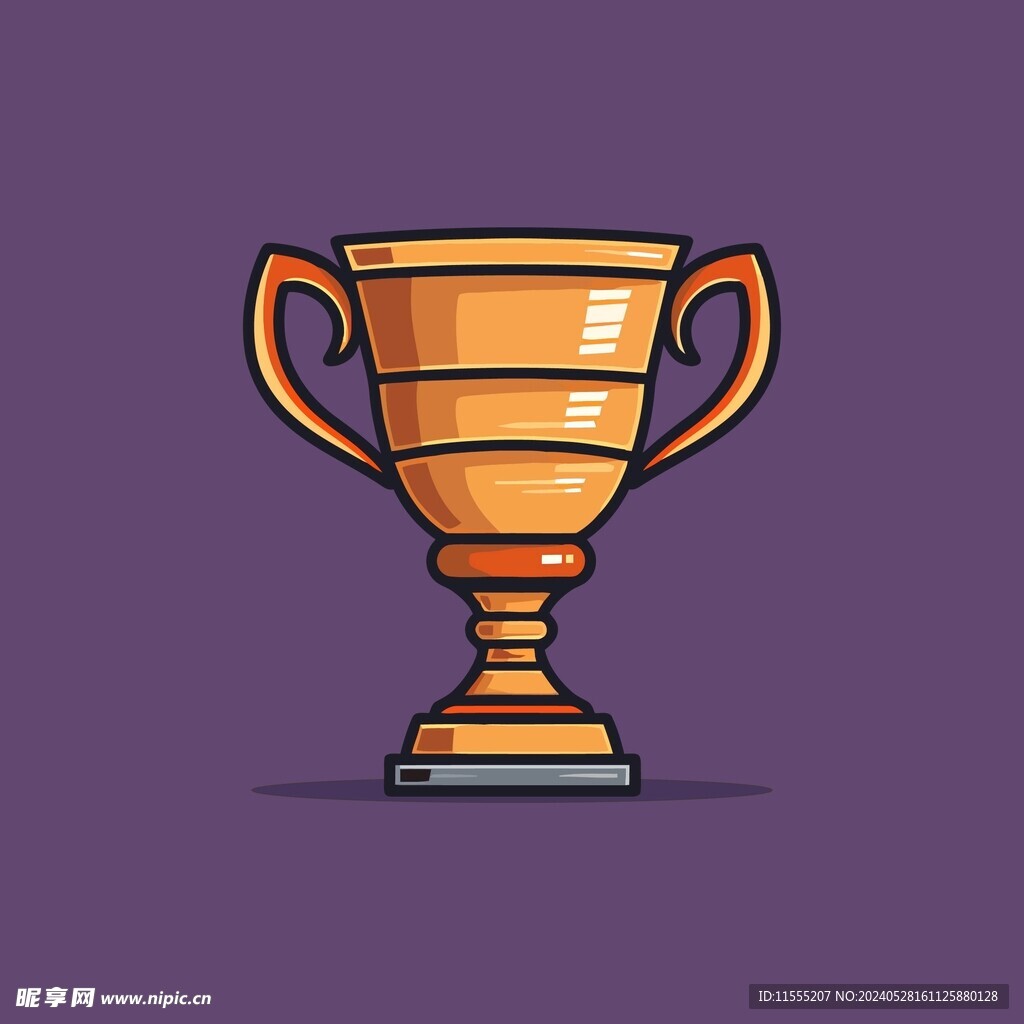 金银铜奖杯卡通绘画儿童插画