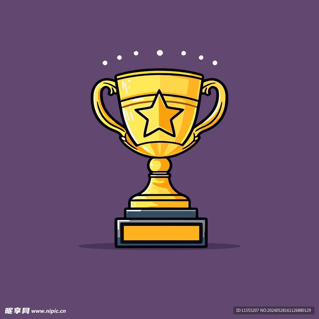 金银铜奖杯卡通绘画儿童插画