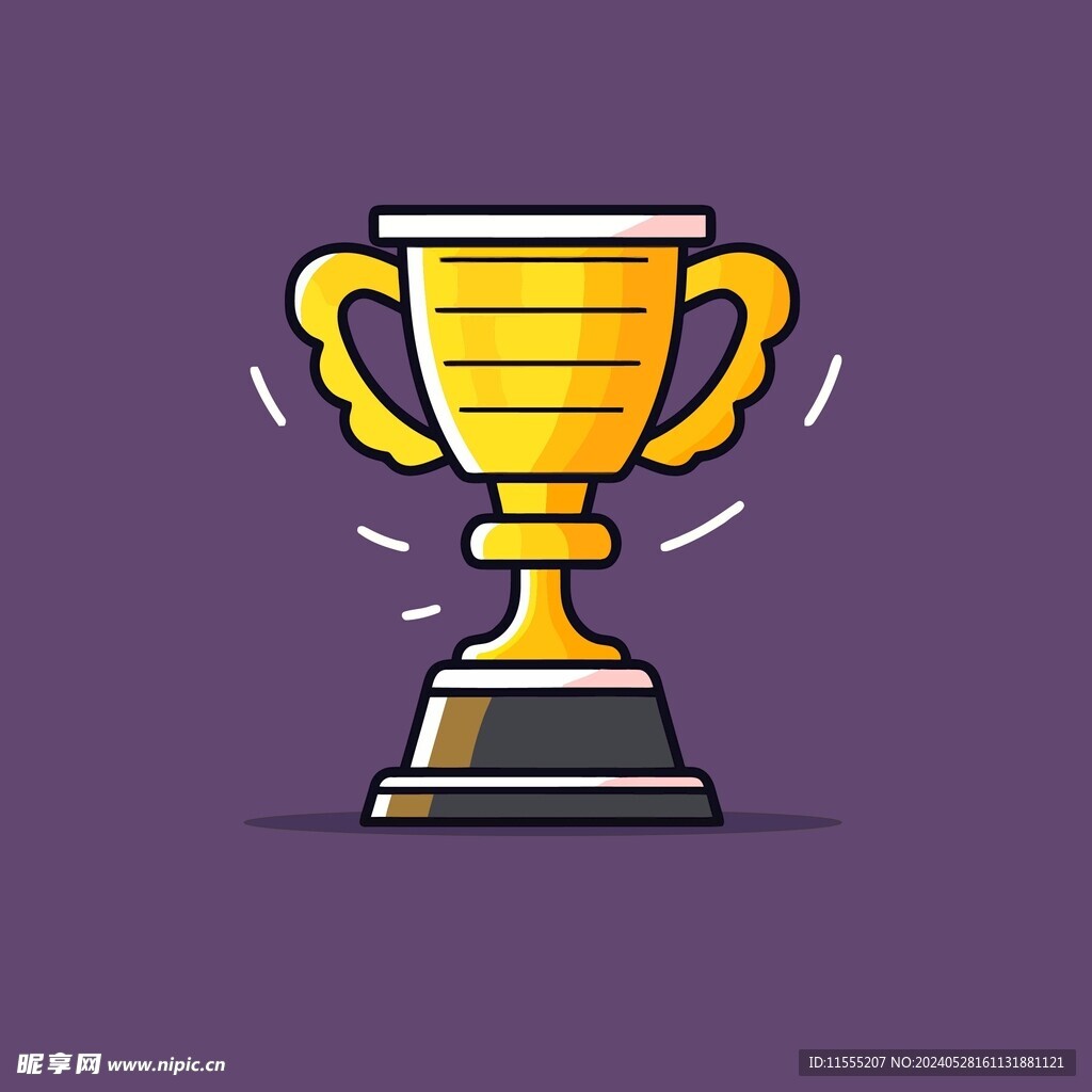 金银铜奖杯卡通绘画儿童插画