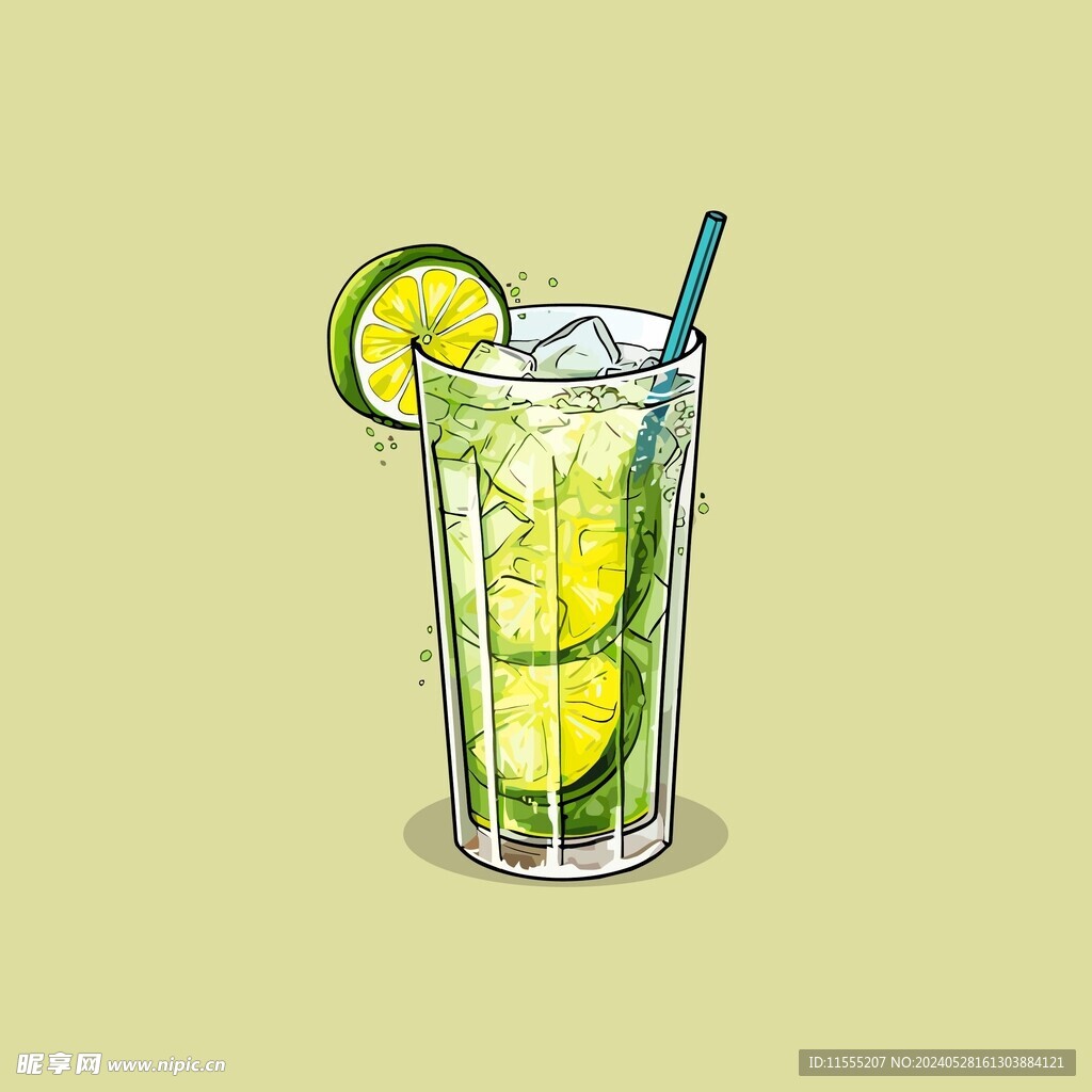 鸡尾酒饮料卡通绘画儿童插画