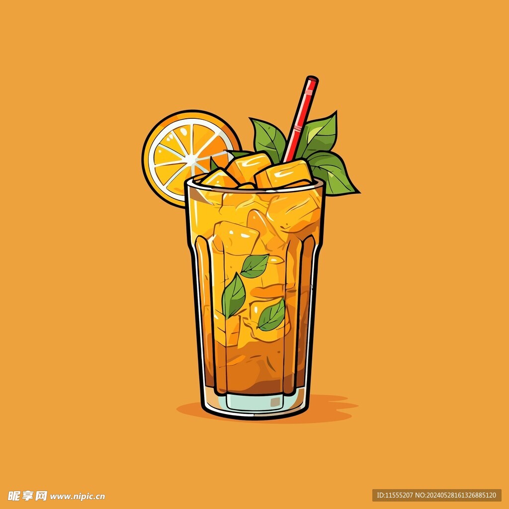 鸡尾酒饮料卡通绘画儿童插画