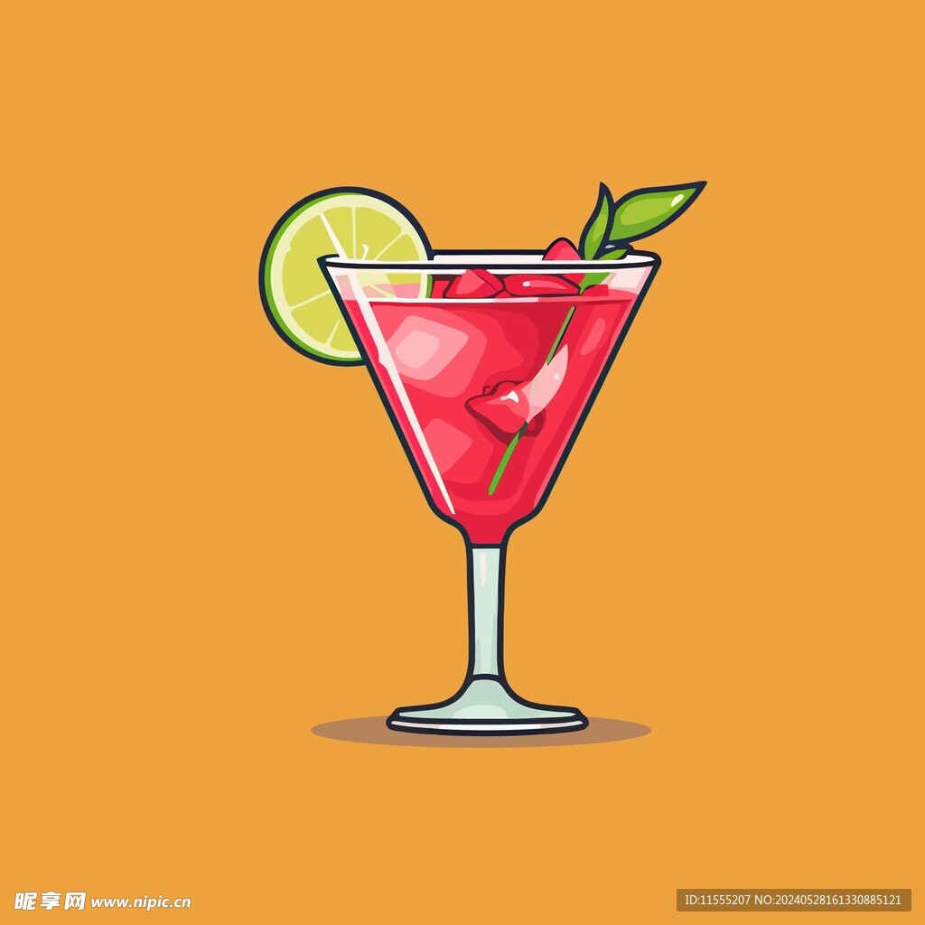 鸡尾酒饮料卡通绘画儿童插画
