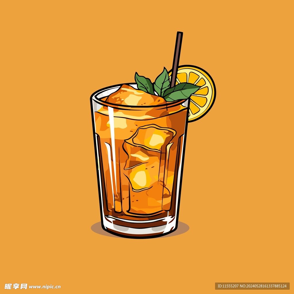 鸡尾酒饮料卡通绘画儿童插画