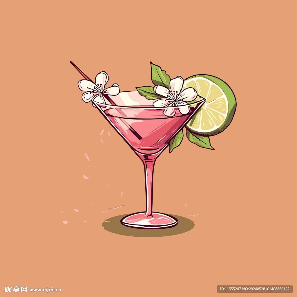 鸡尾酒饮料卡通绘画儿童插画