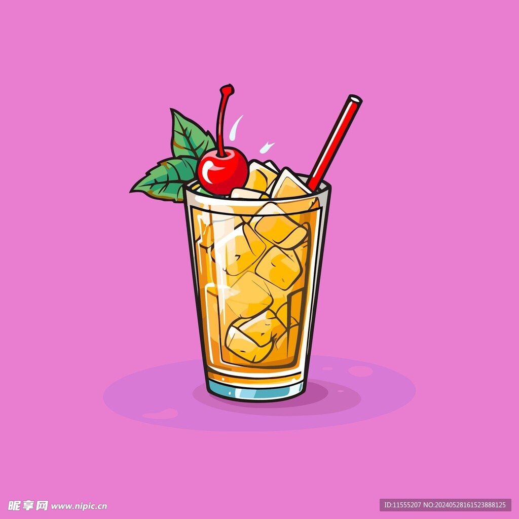 夏威夷饮料卡通绘画儿童插画