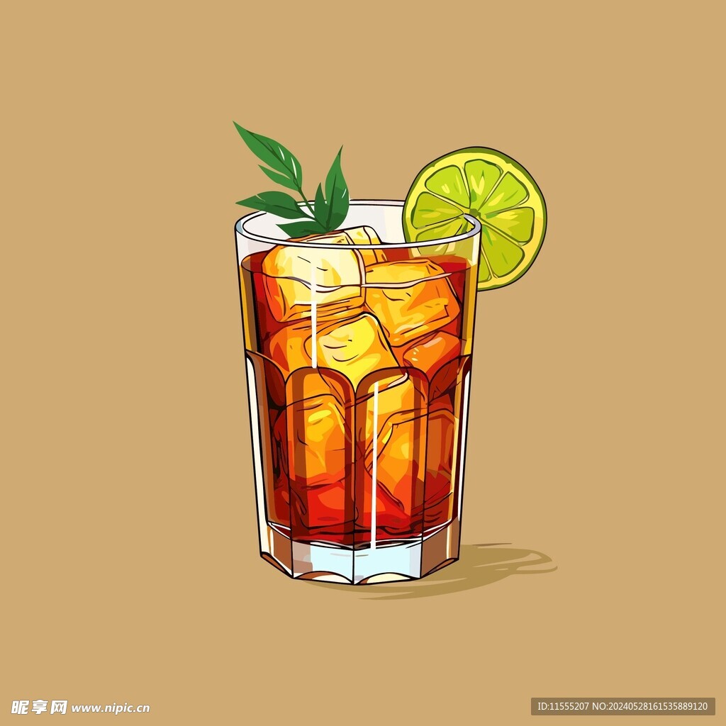 夏威夷饮料卡通绘画儿童插画