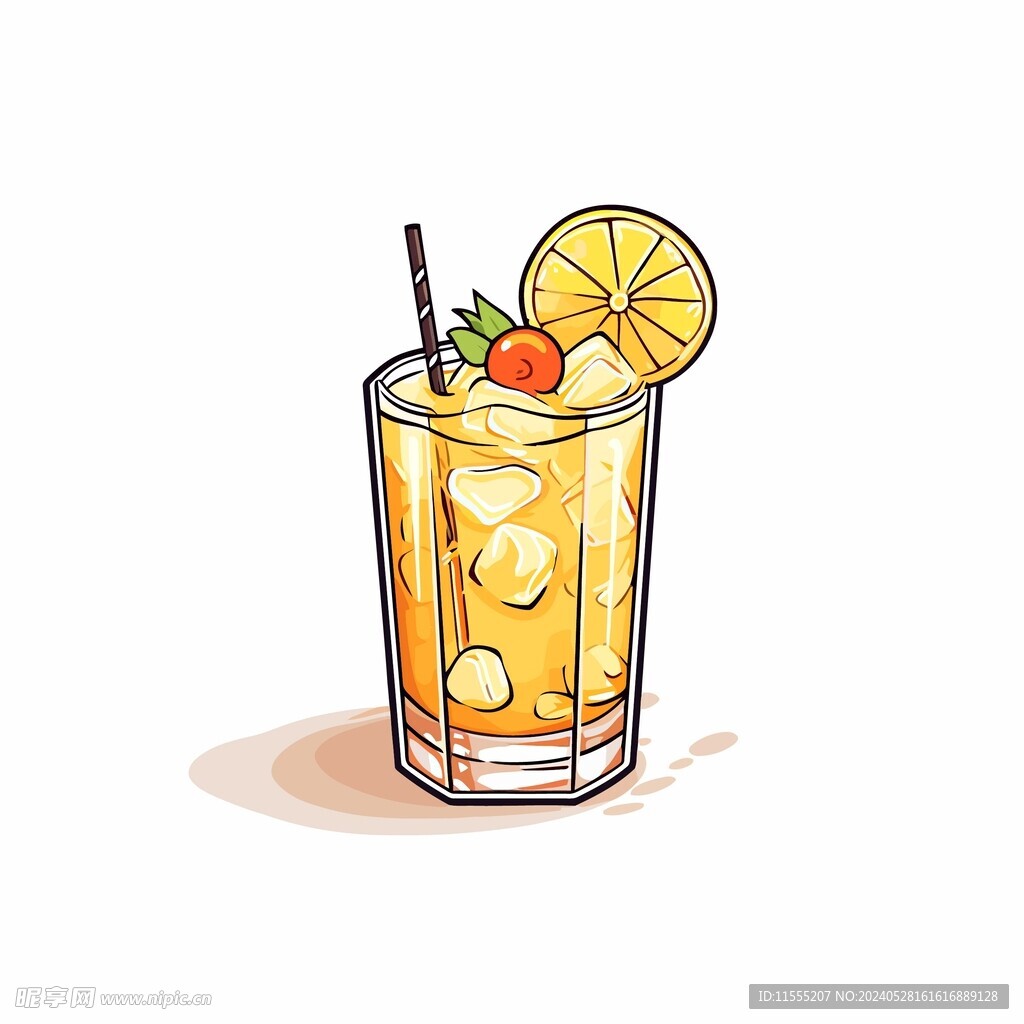 夏威夷饮料卡通绘画儿童插画