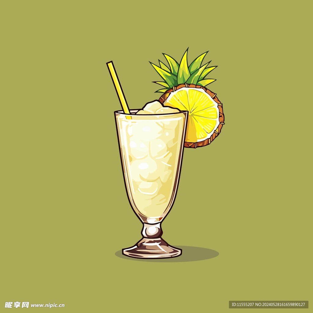 夏威夷饮料卡通绘画儿童插画