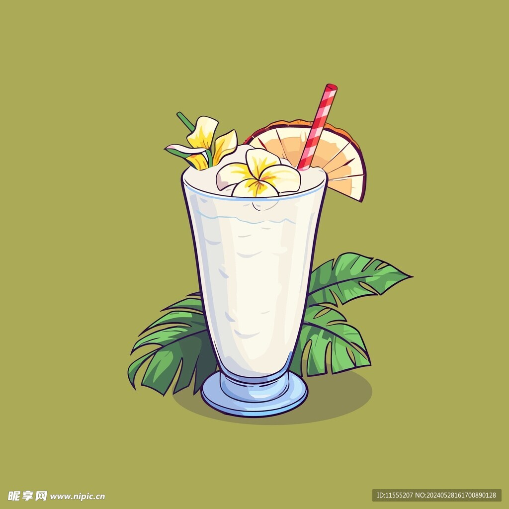 夏威夷饮料卡通绘画儿童插画