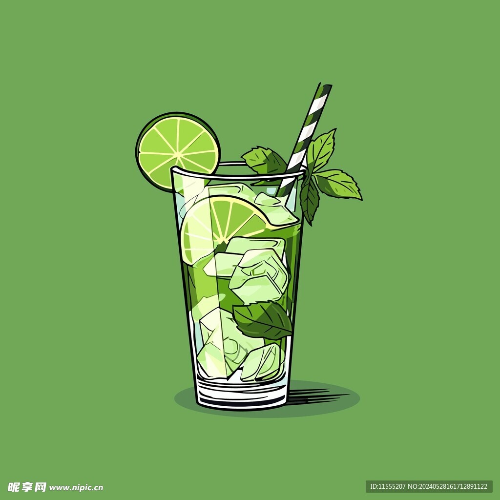 夏威夷饮料卡通绘画儿童插画