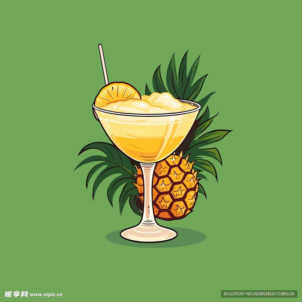 夏威夷饮料卡通绘画儿童插画