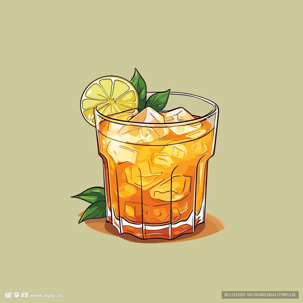 夏威夷饮料卡通绘画儿童插画