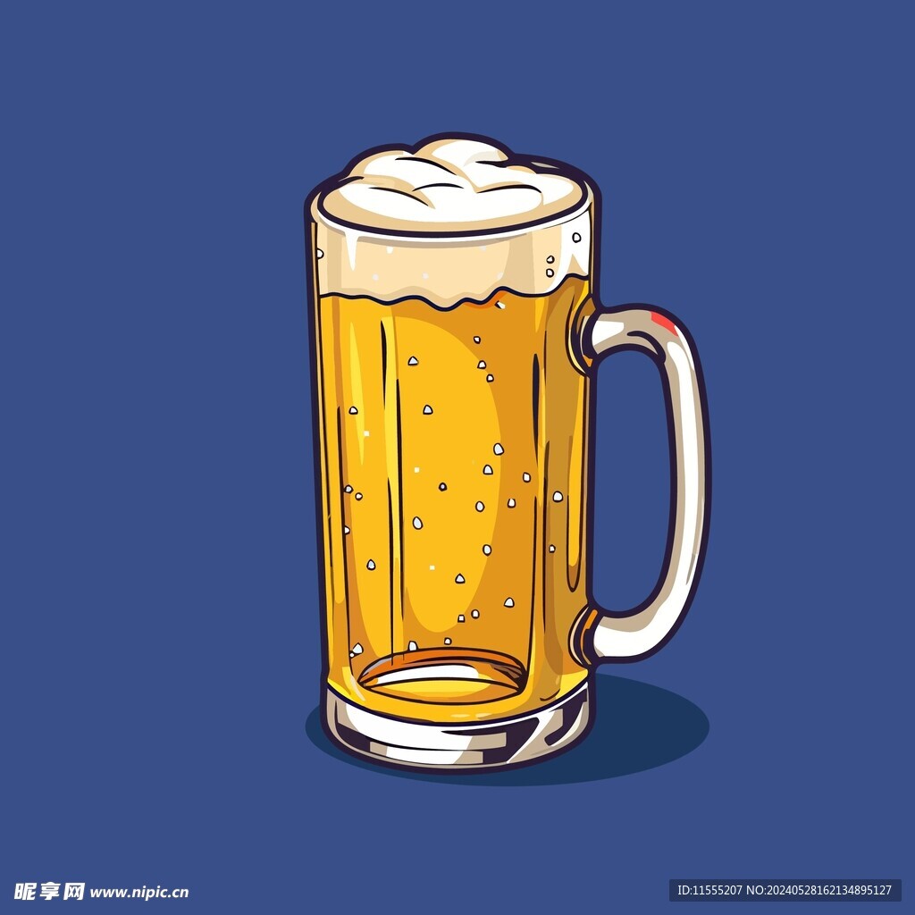 可爱啤酒卡通绘画儿童插画