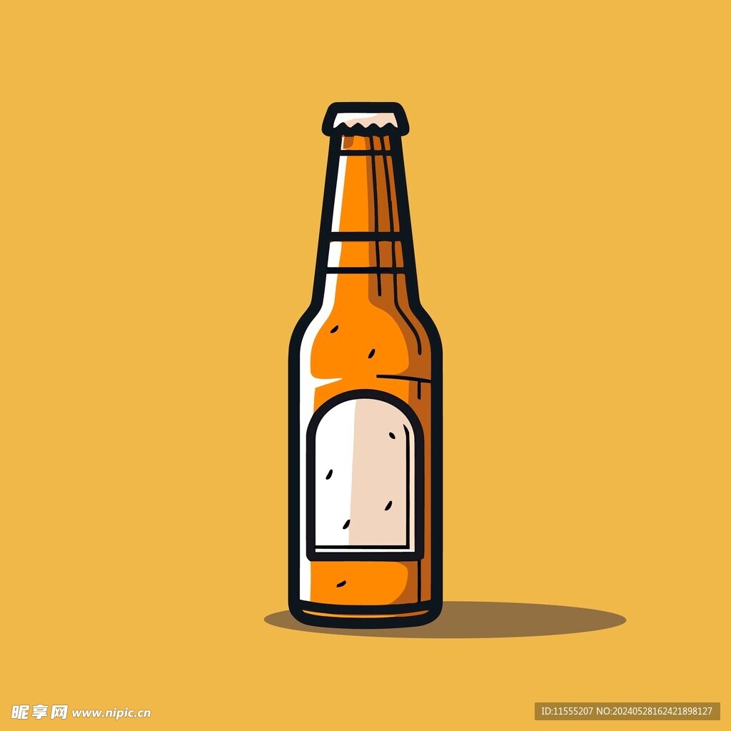 可爱啤酒卡通绘画儿童插画