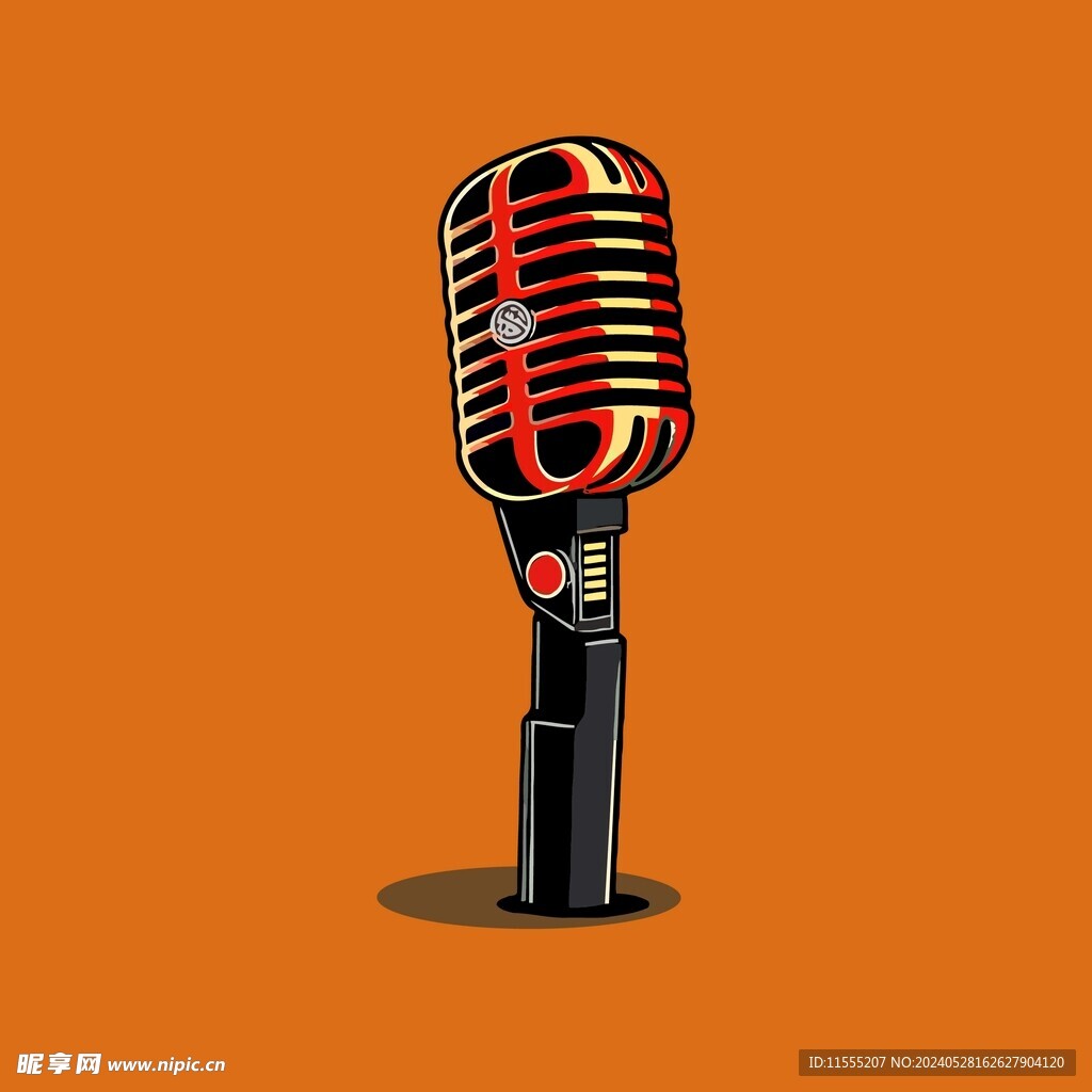 可爱麦克风卡通绘画儿童插画