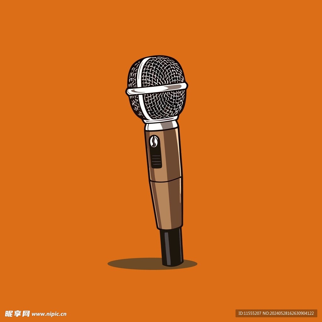 可爱麦克风卡通绘画儿童插画