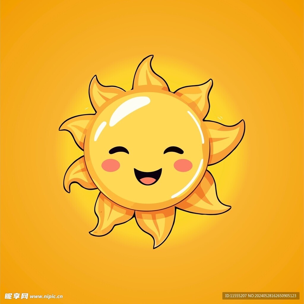 可爱太阳卡通绘画儿童插画