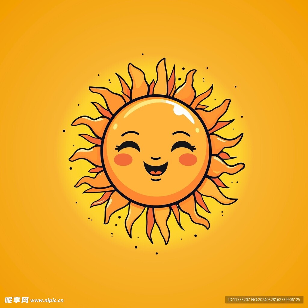 可爱太阳卡通绘画儿童插画