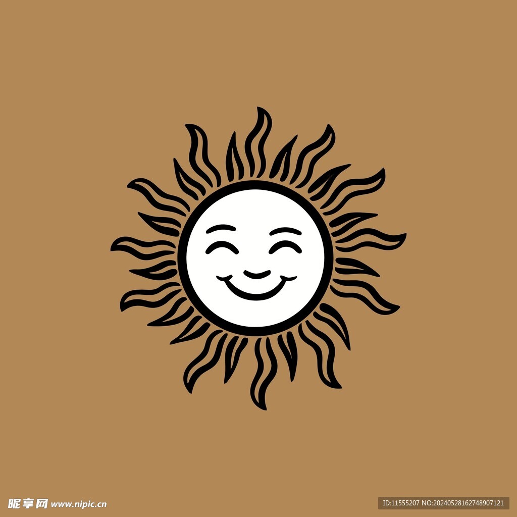 可爱太阳卡通绘画儿童插画