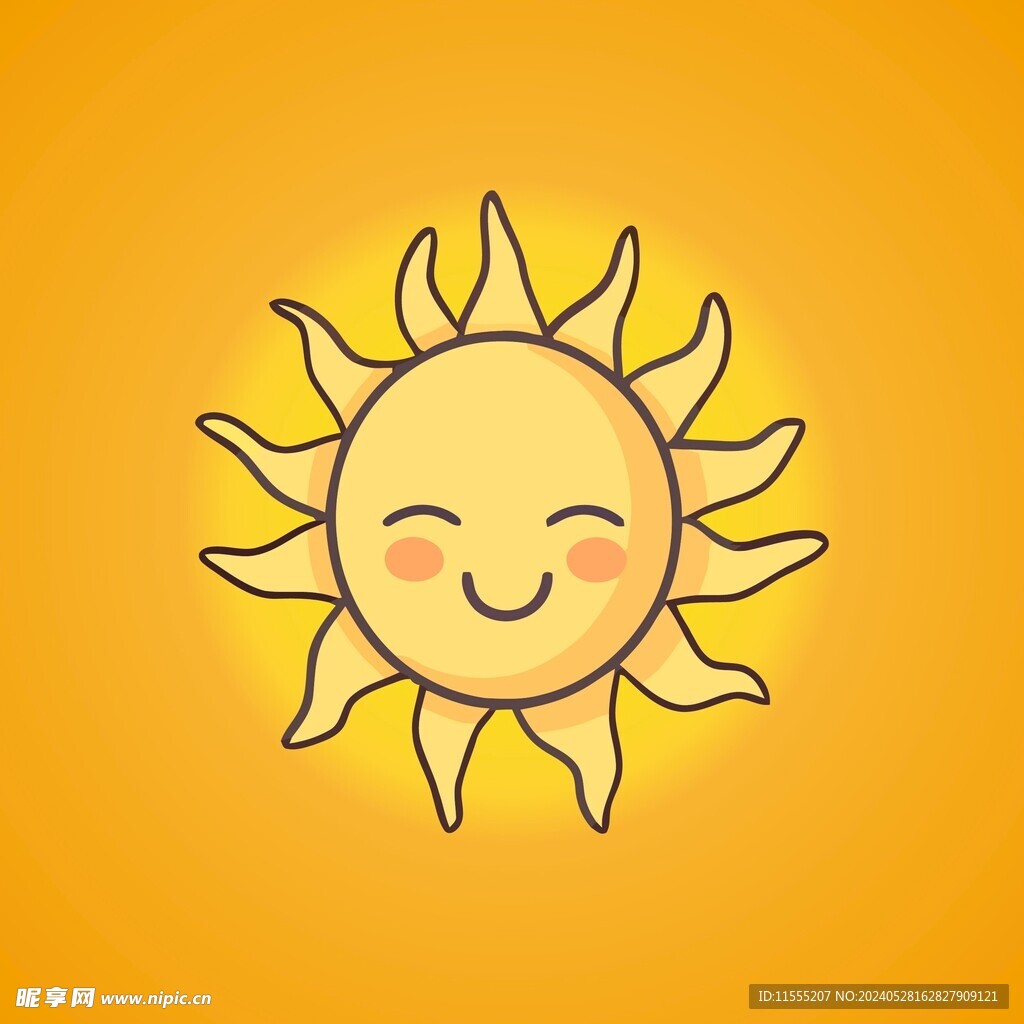可爱太阳卡通绘画儿童插画