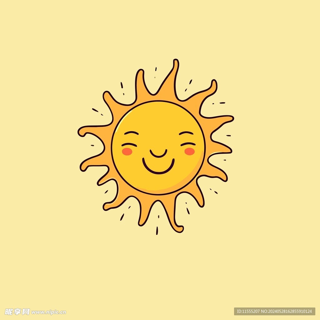 可爱太阳卡通绘画儿童插画