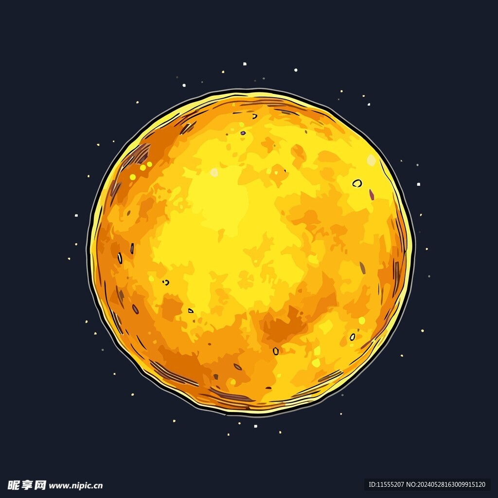 可爱月亮卡通绘画儿童插画