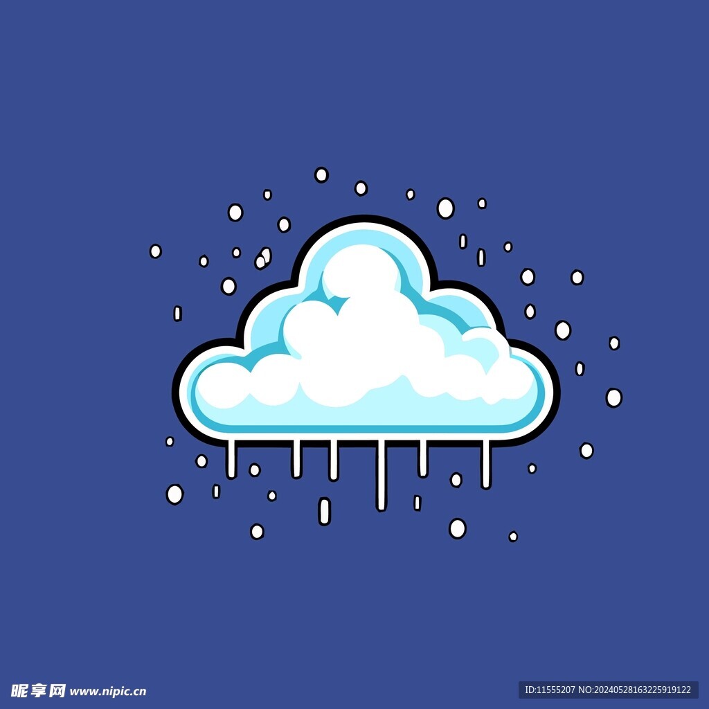 可爱白云卡通绘画儿童插画