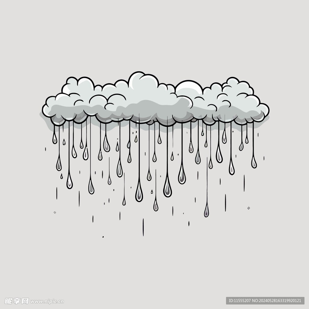 可爱白云卡通绘画儿童插画