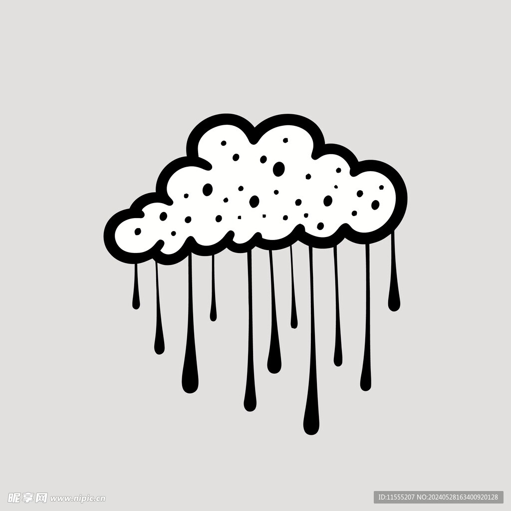 可爱白云卡通绘画儿童插画