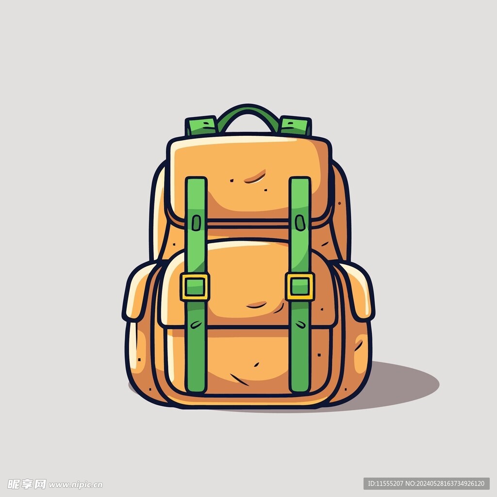户外背包旅行包矢量简笔画